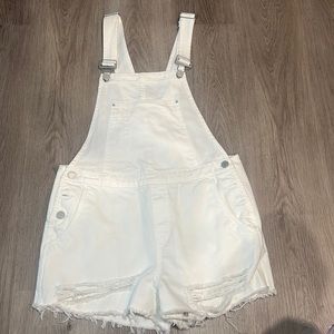 White Shorts Overalls
